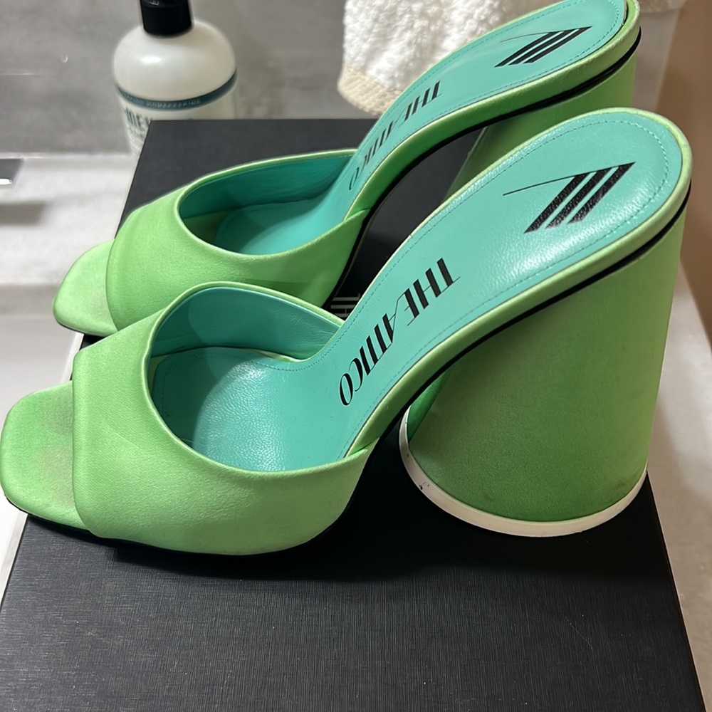 The Attico Green Luz Heeled Sandals 38.5